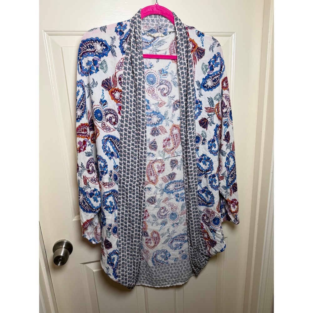 Onetheland Womens Paisley Floral Kimono Cardigan